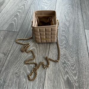 Elegant Tan Quilted Chain Bag